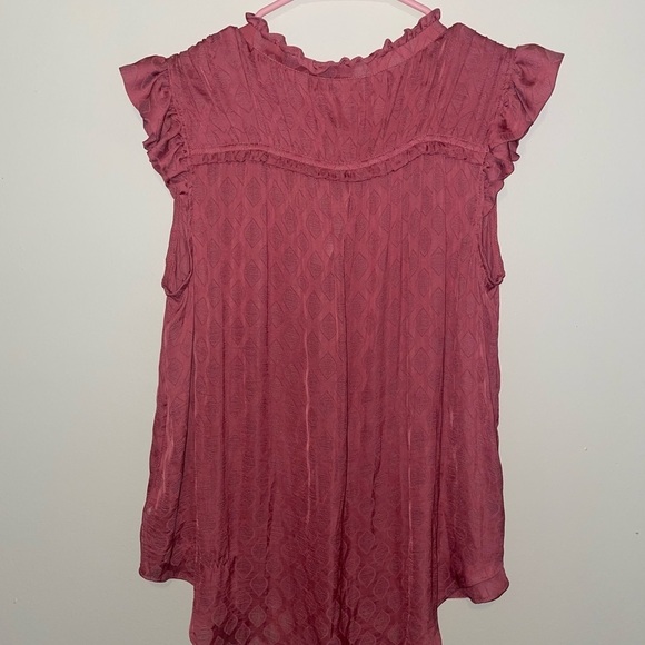 Anthropologie Maeve NWT Mauve Rose Ruffle Sleeveless Tank Top Size Medium - Picture 8 of 10